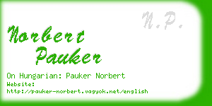 norbert pauker business card